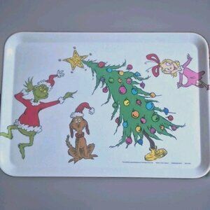 Dr Seuss Grinch Stole Christmas 13 x 9" Plastic Serving Tray Cindy Lou Max 2018